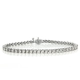 3.05CT Round Cut Diamond 14KT White Gold Tennis Bracelet